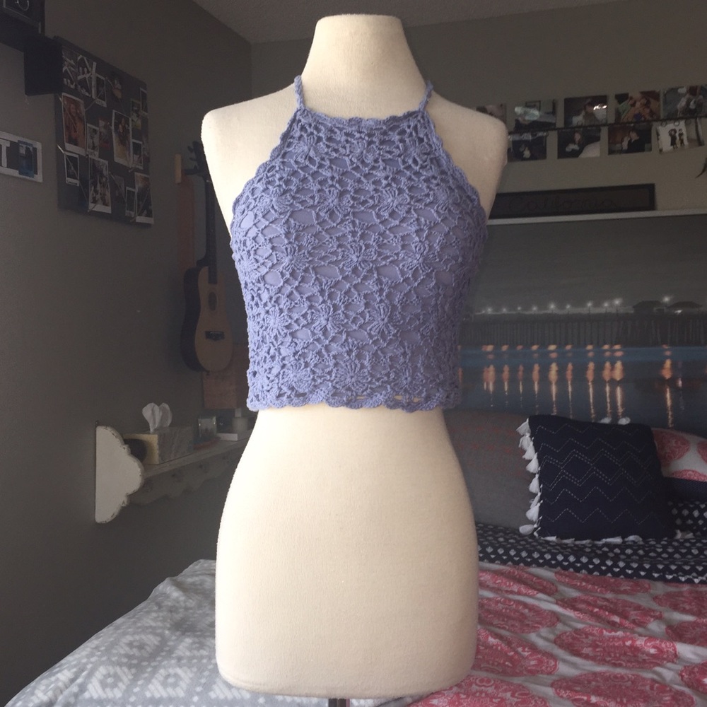 Tilly's Purple Lace Crop Top